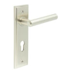 Frelan Richmond Door Handle Din Euro Backplate Satin Nickel