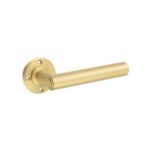 Richmond Satin Brass Lever on Rose Door Handles - Roses Sold Separately