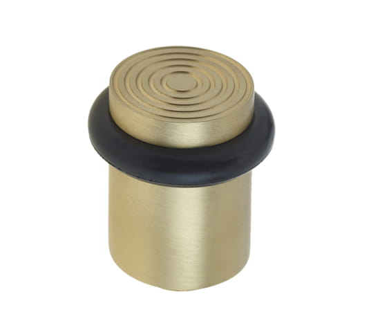 bur963sb.jpg Frelan Burlington Reeded Door Stops Satin Brass - Image 1