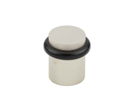 Frelan Burlington Knurled Floor Mounted Doorstops 40mm Dia Polished Nickel