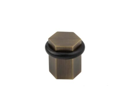 Frelan Burlington Hexagonal Floor Mounted Doorstops Antique Brass