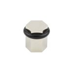 Burlington Hexagonal Floor Mounted Doorstops Polished Nickel