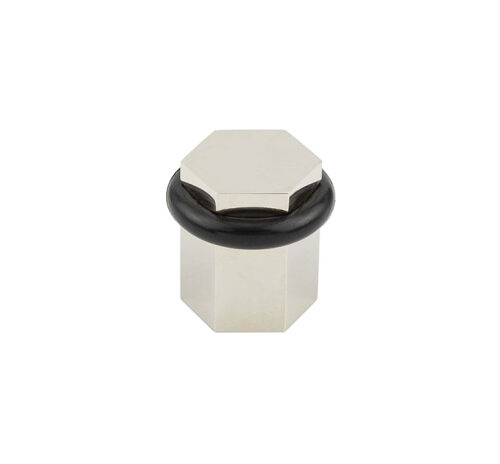 Burlington Hexagonal Floor Mounted Doorstops Polished Nickel