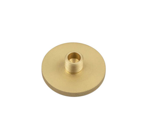 Burlington Knurled Bases to Suit Wall Mounted Doorstops 50mm Dia Satin Brass
