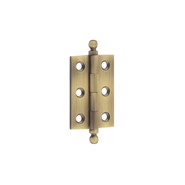 Hoxton Brass Finial Hinges 50x35mm Antique Brass