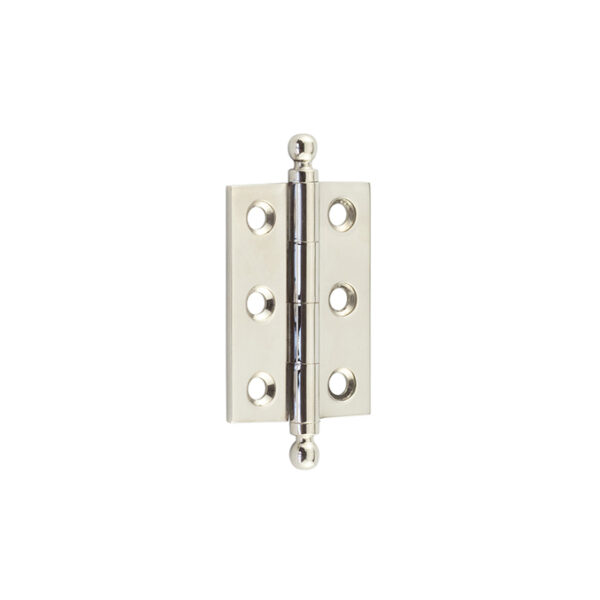 Hoxton Brass Finial Hinges 50x35mm Polished Nickel