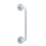 Aluminium 19mm D Shape Pull handle Rose Fixing SAA Finish 225x19mm Satin Anodised Aluminium