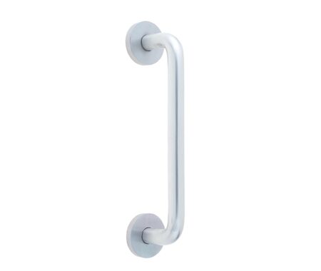 Aluminium 19mm D Shape Pull handle Rose Fixing SAA Finish 225x19mm Satin Anodised Aluminium
