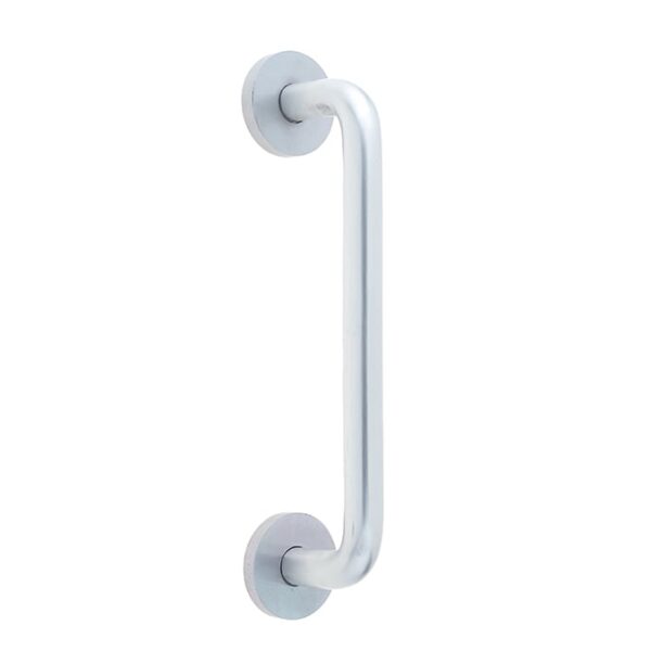 Aluminium 19mm D Shape Pull handle Rose Fixing SAA Finish 225x19mm Satin Anodised Aluminium