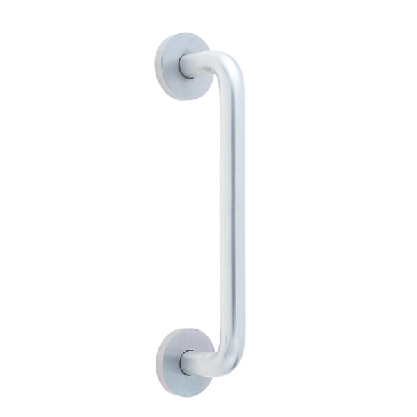 Aluminium 19mm D Shape Pull handle Rose Fixing SAA Finish 305x19mm Satin Anodised Aluminium