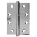 Jedo Grade 7 Steel Heavy Duty Button Tip Hinges 102x76x2.5mm Polished Chrome
