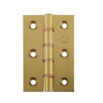 Double Phosphor Bronze Washered Hinge 76x50x3mm Polished Brass