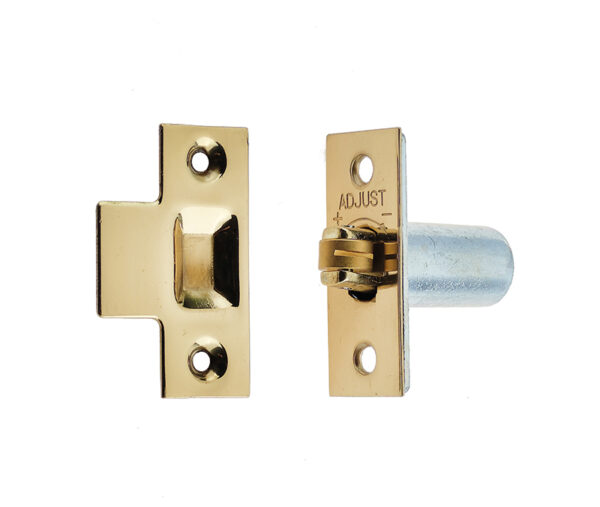 Frelan Jedo Adjustable Rollerbolt Catches with Brass Roller 36mm Polished Brass