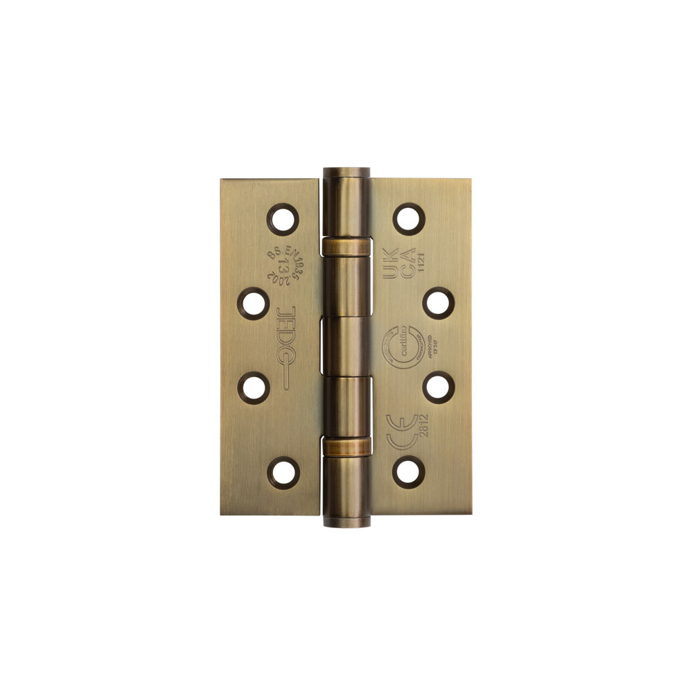 j9500ab.jpg Frelan Certifire Stainless Steel Grade 13 Ball Bearing Hinges 102x76x3mm Antique Brass - Image 1