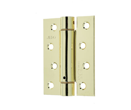 Jedo Steel Single Action Spring Hinges 102x76x2.7mm (PK of 3) Electro Brassed