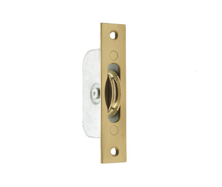 Jedo Sash Roller with Rectangular Plate 118x26mm Polished Brass