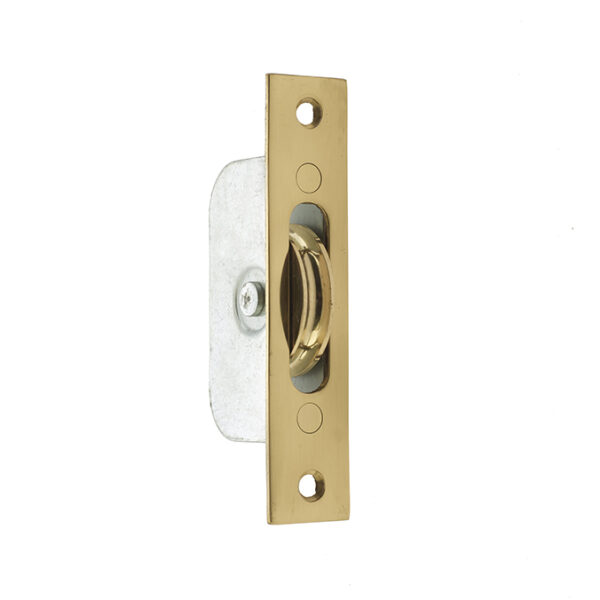 Jedo Sash Roller with Rectangular Plate 118x26mm Polished Brass