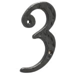 Antique Door Numerals 3 Black No. 3
