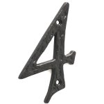 Antique Door Numerals 4 Black No. 4
