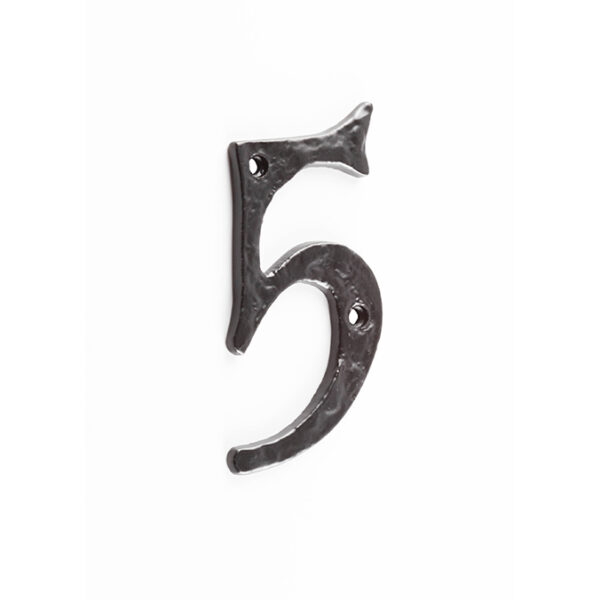 Antique Door Numerals 5 Black No. 5