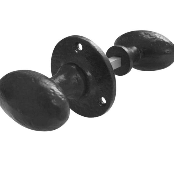 Oval Rim Door Knob Black