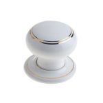Jedo Porcelain Mortice Door Knobs Goldline White