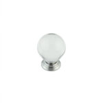 25mm Polished Chrome Clear Glass Ball Cupboard Knob