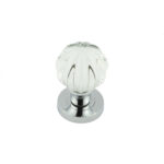 Polished Chrome Glass Pumpkin Mortice Knob