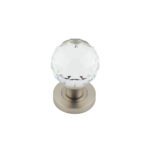 Satin Nickel Faceted Glass Mortice Knob