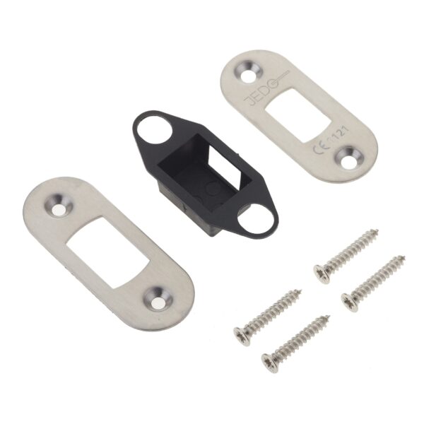 Radiused Accessory Packs for Heavy Duty Tubular Deadbolts Satin Stainless Steel - (Jedo)