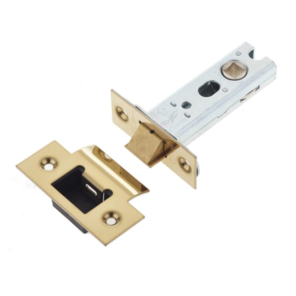 Jedo Heavy Duty Tubular Latches - 45 Degree Short Travel 76mm Brass Finish