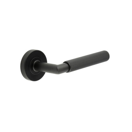 Three One Six Linear Knurled Door Handle Black