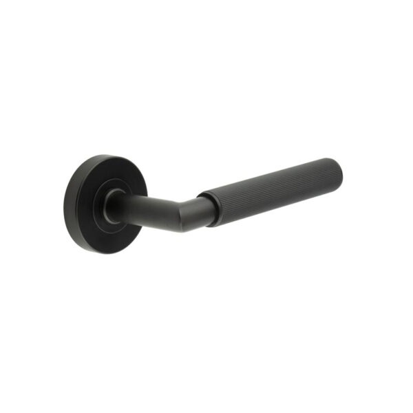 Three One Six Linear Knurled Door Handle Black