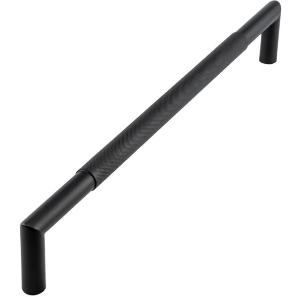 Nero Mitred Knurled Pull handles B/T Fixing 425x19mm Black