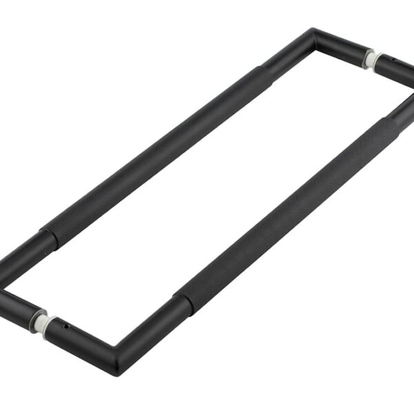 Nero Mitred Knurled Pull handles B/B Fixing 425x19mm Black