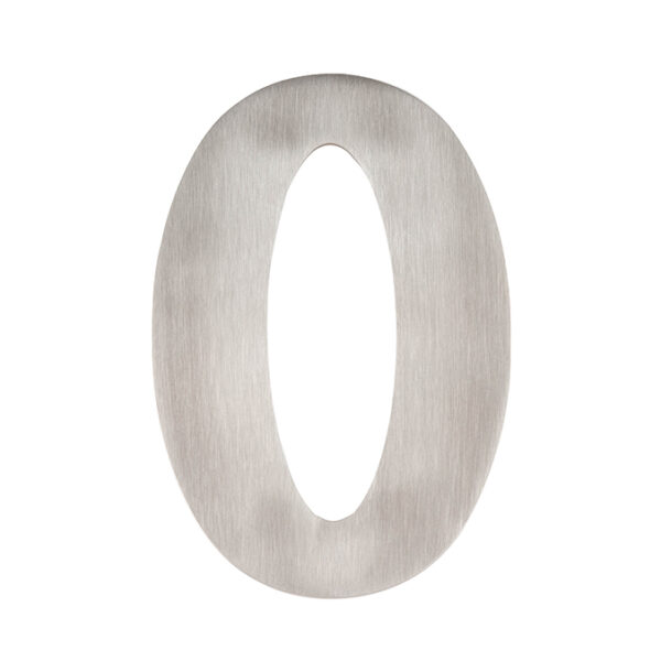150mm Numerals SSS Finish 150mm Satin Stainless Steel No. 0