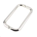 Stainless Steel 22mm D Shape Pull Handles B2B Fixing 225x22mm Polished Stainless Steel