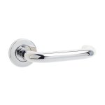 Orbit 19mm Door Handle on 8mm Sprung Rose Grade 304 Polished Stainless Steel
