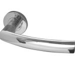 Luma Door Handle on Rose Grade 304 Polished Stainless Steel