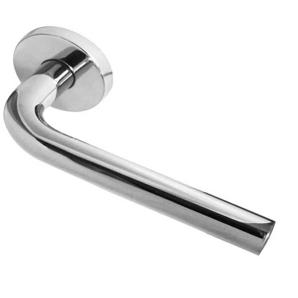 Radium Door Handle on Rose Grade 304 Polished Stainless Steel