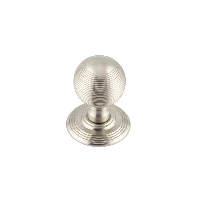 jr8msn.jpg Frelan Jedo Reeded Mortice Door Knobs 62mm Satin Nickel - Image 1