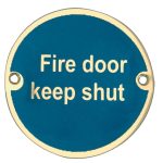 Stainless Steel Fire Door Keep Shut 75mm Polished Brass