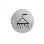 Stainless Steel Shower Symbol 75mm Satin Stainless Steel