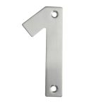 100mm Numerals SSS Finish 100mm Satin Stainless Steel No. 1