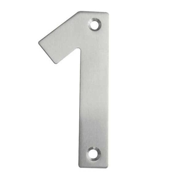 100mm Numerals SSS Finish 100mm Satin Stainless Steel No. 1
