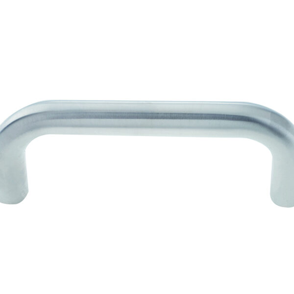 Stainless Steel 19mm D Shape Pull Handles Grade 304 B/T Fixing 150x19mm Satin Stainless Steel