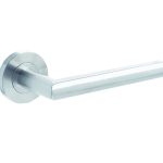 Julian Door Handle on Rose Grade 304 Satin Stainless Steel