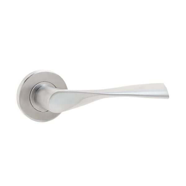 Vecta Door Handle on Rose Grade 304 Satin Stainless Steel