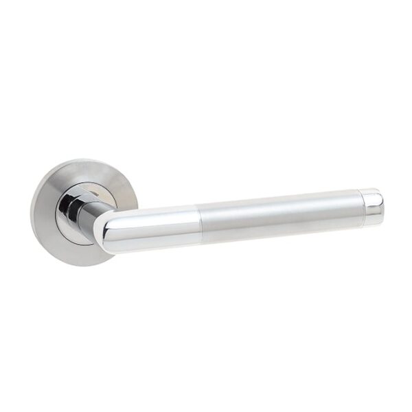 Cambrio Door Handle on Rose Grade 304 Satin & Polished Stainless Steel