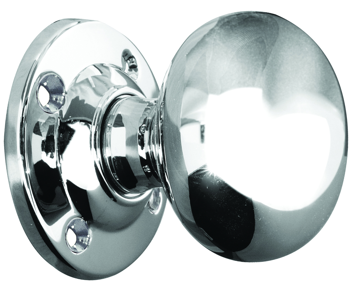 jv172bpc.jpg Frelan Jedo Mushroom Mortice Door Knobs 57mm Diameter 57mm Polished Chrome - Image 1